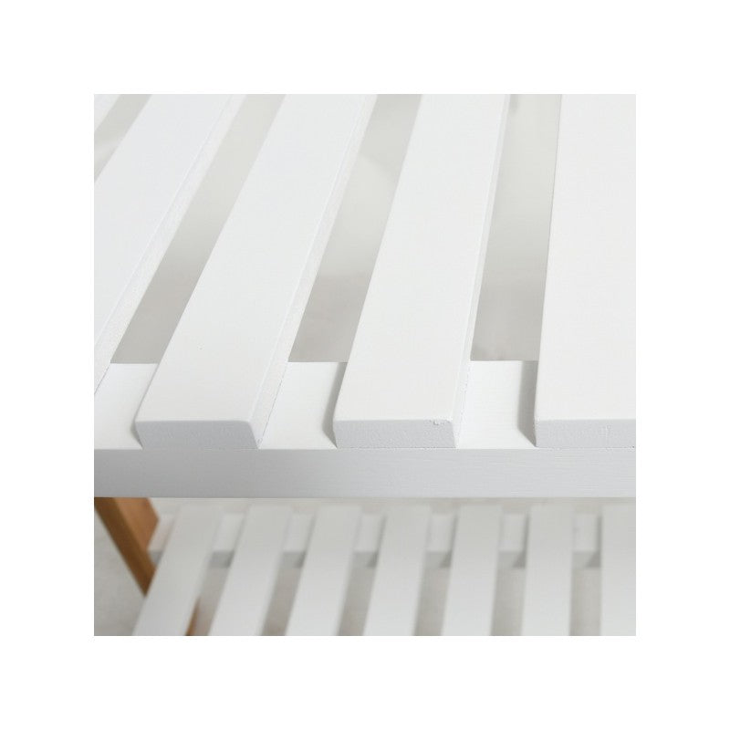MSV Garderobenständer – Bambus/MDF – Weiss/Natur – 1'605 mm