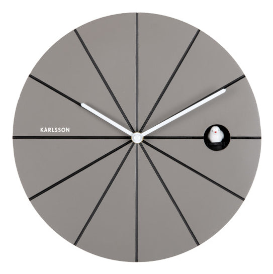 Karlsson Wanduhr Destacado – Ø 28 cm, schwarz, Kunststoff