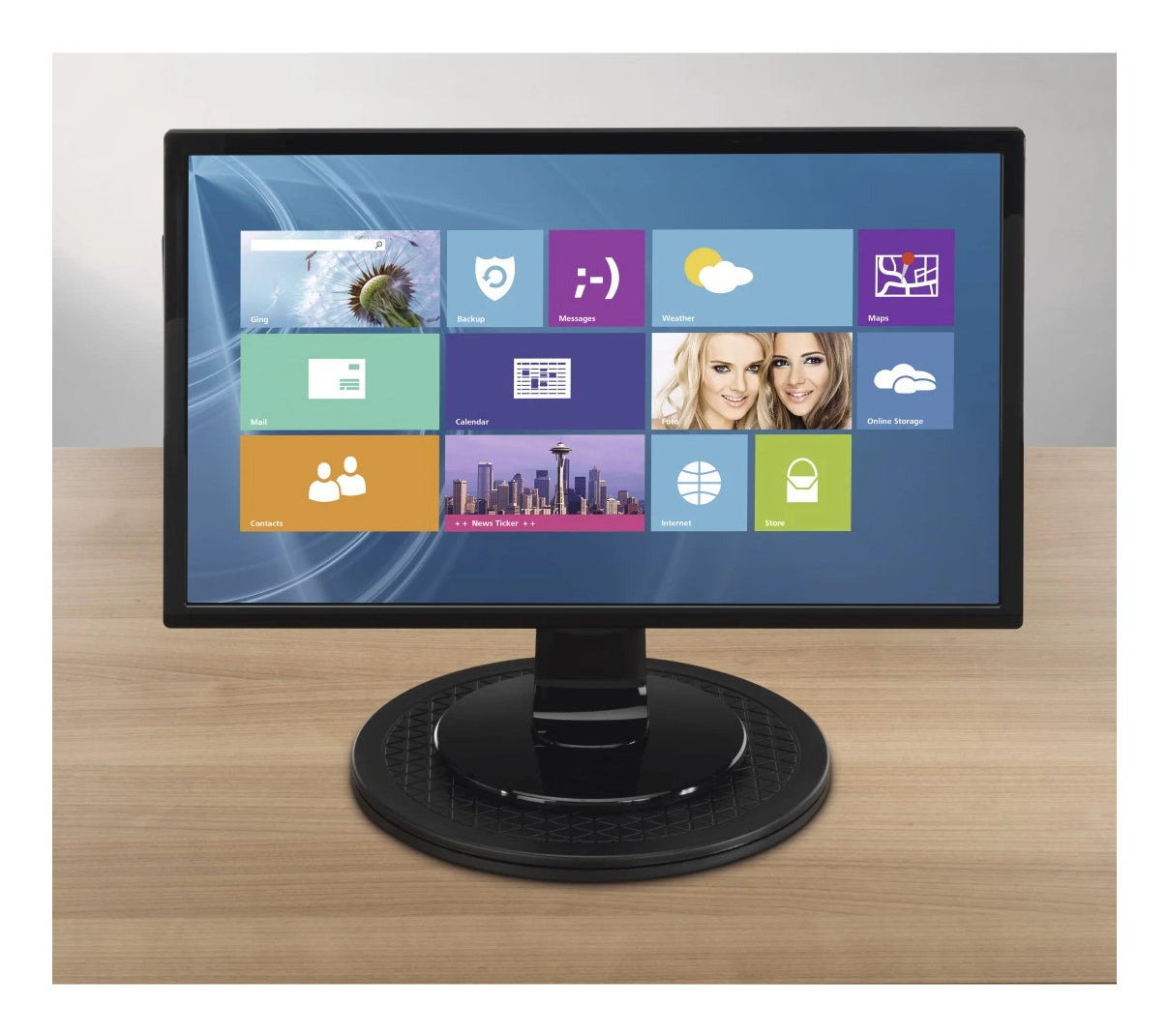 Hama Drehteller Ø 40 cm – 360° drehbar, Tragkraft 100 kg – schwarz – Universal-Drehteller XL