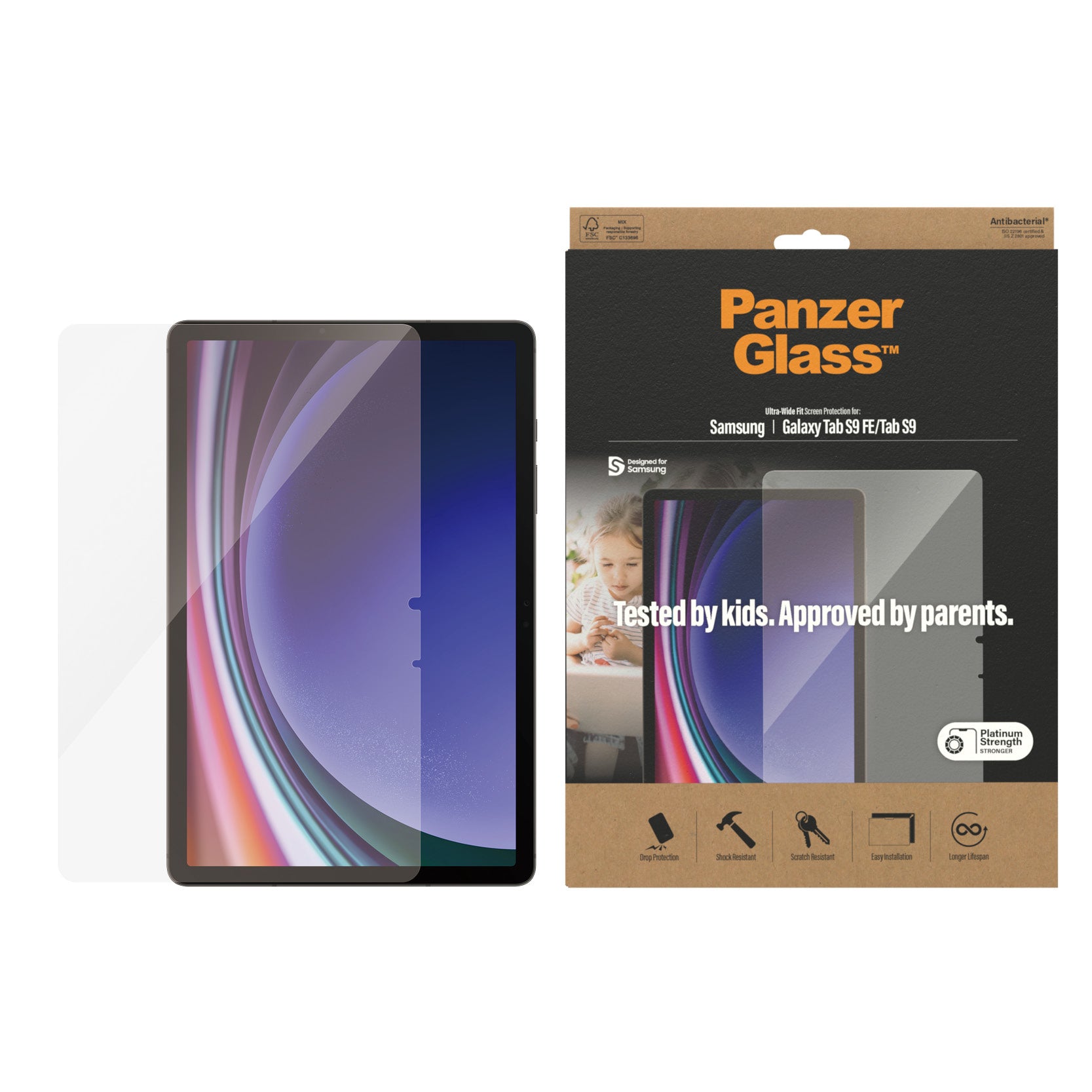 PanzerGlass Panzerglas für Samsung Galaxy Tab S9, Galaxy Tab S9 FE 11" – Kratzresistent, Anti-Fingerprint