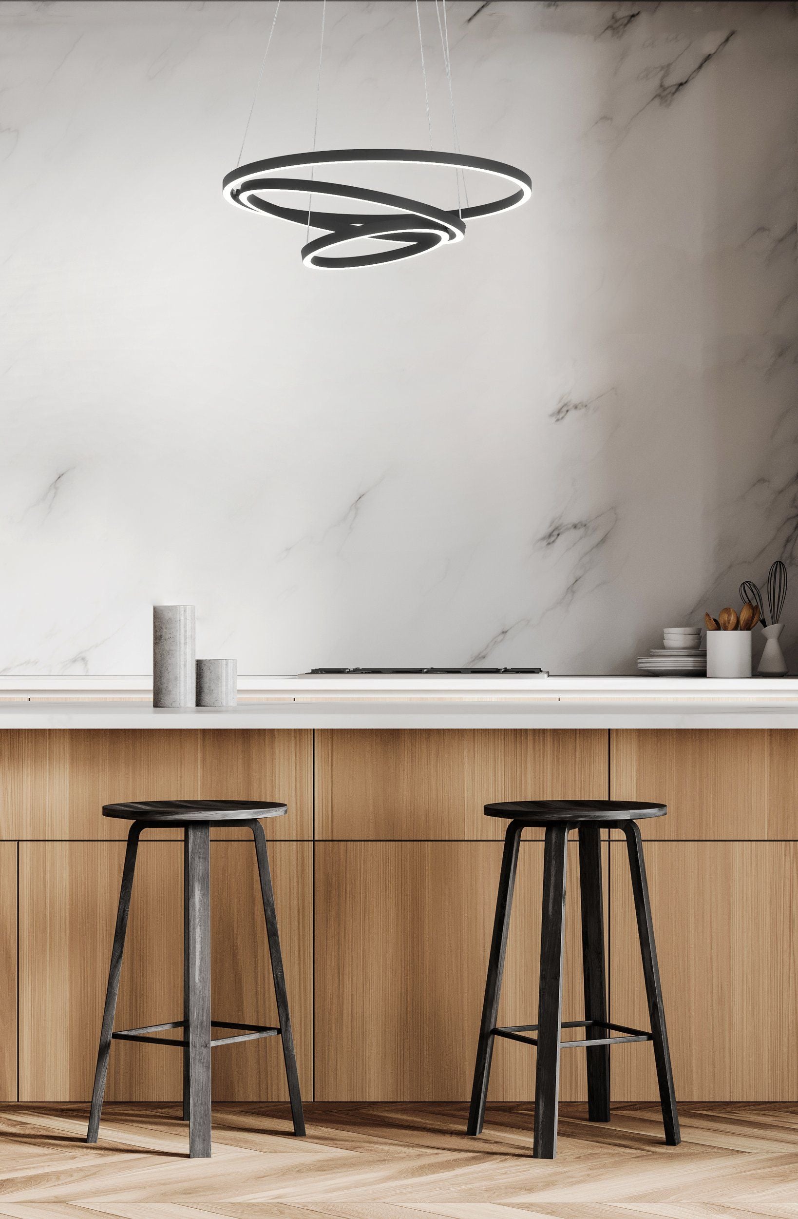 EGLO Hängeleuchte LOBINERO-Z – Ø 58 × 110 cm, 6000 lm, 43,2 W, 3000–6500 K, dimmbar, schwarz