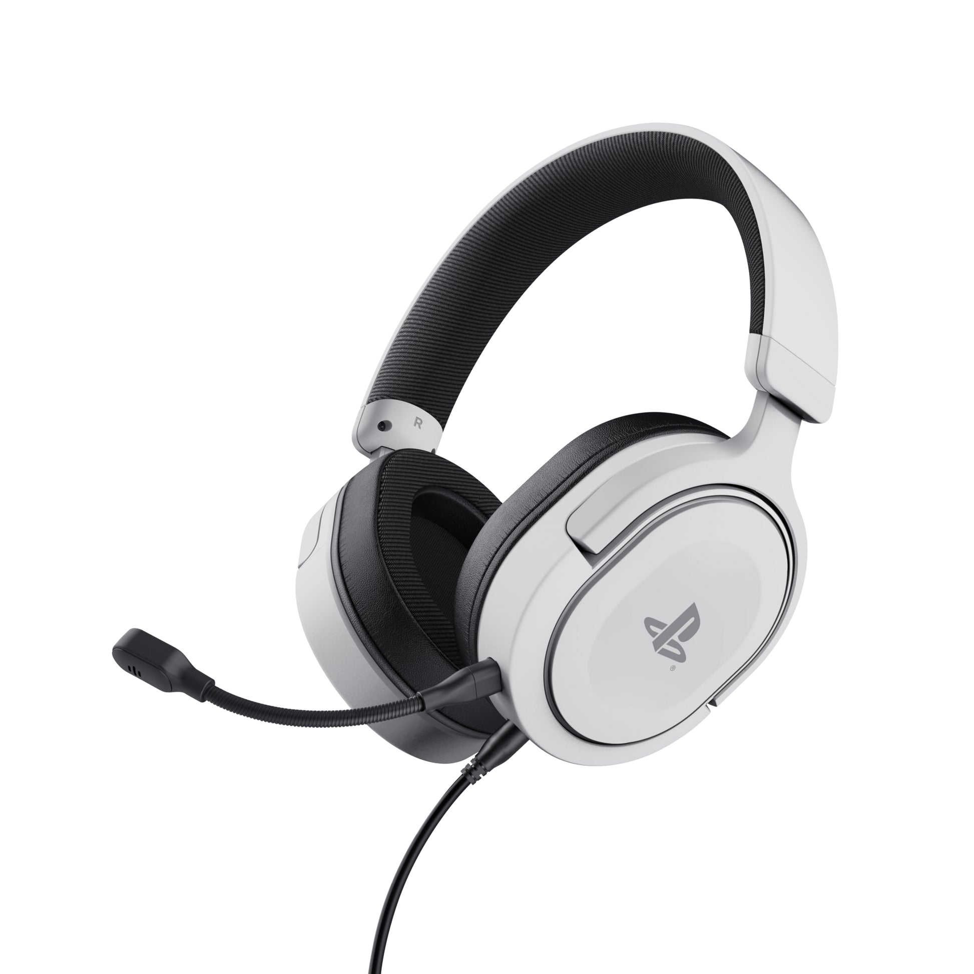 Trust GXT498W Forta – Gaming-Headset Over-Ear – 3,5 mm Klinke, abnehmbares Mikrofon – Weiss – für PS5/PS4/PC