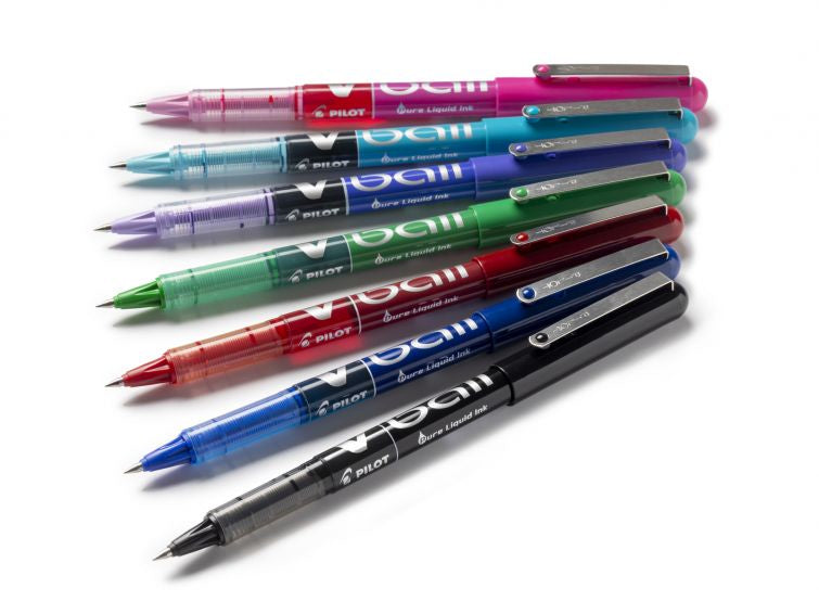 Pilot V-Ball – Tintenroller, mit Kappe, 0,3 mm, Rot, für Linkshänder