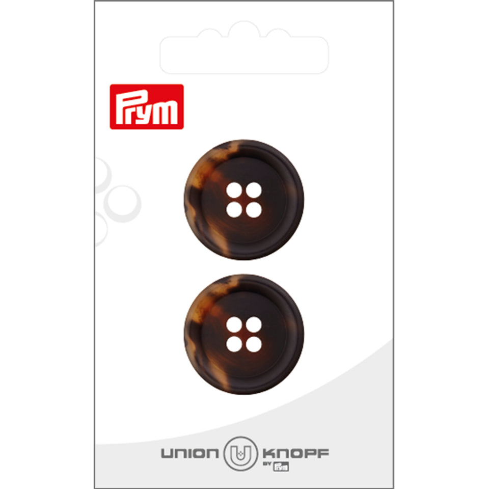 Prym Knöpfe Ø 23 mm – Polyester, dunkelbraun, 2 Stück