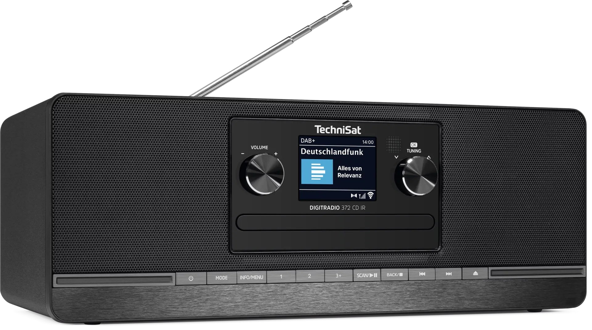 TechniSat DigitRadio 372 CD IR – Internetradio, DAB+/UKW, Bluetooth, WLAN – Schwarz