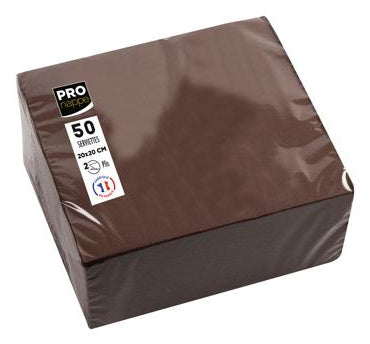 PRONAPPE Servietten – Schokolade – 20 × 20 cm, 2-lagig – 50 Stück
