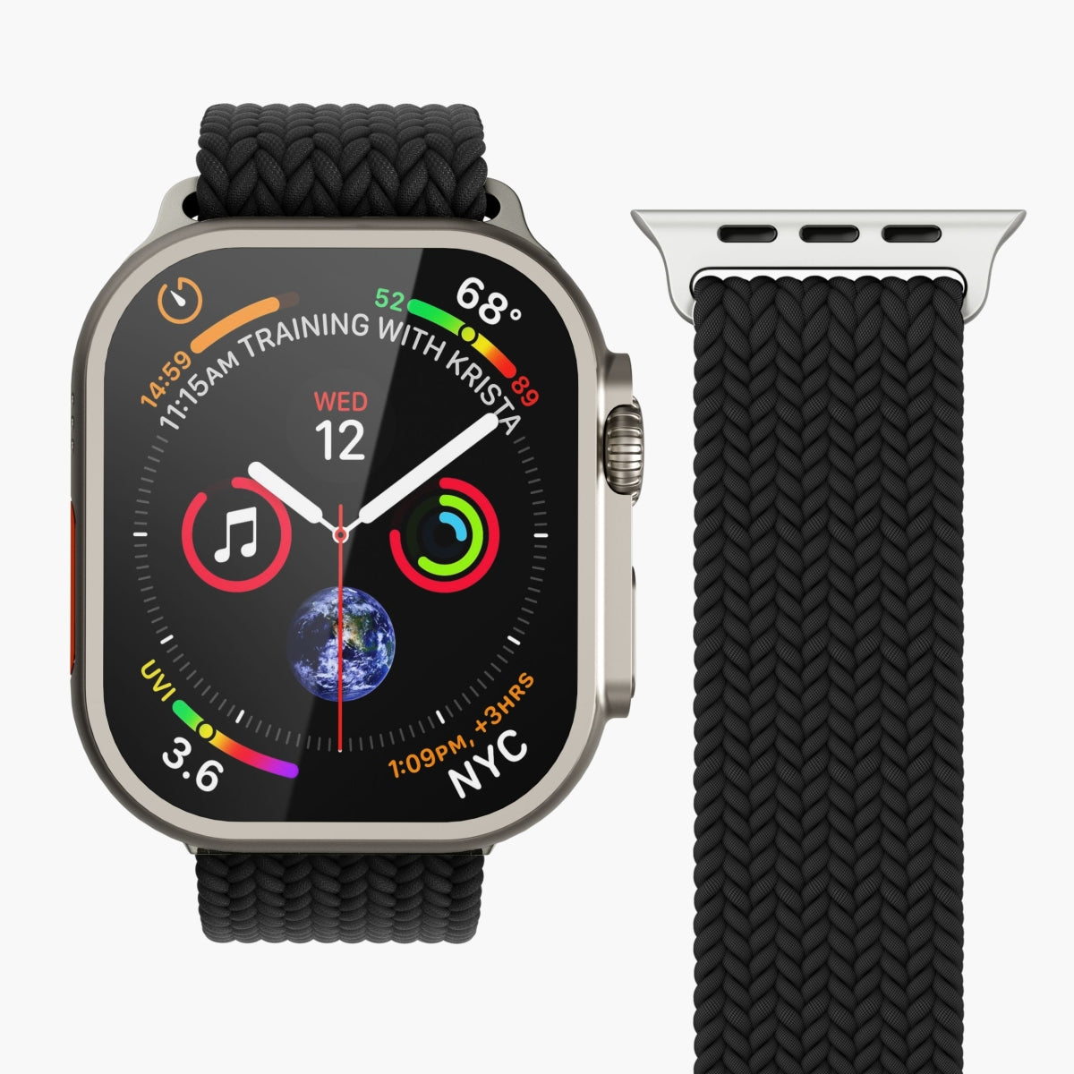 Vonmählen Woven Loop – Schwarz, für Apple Watch 40/41/42 mm