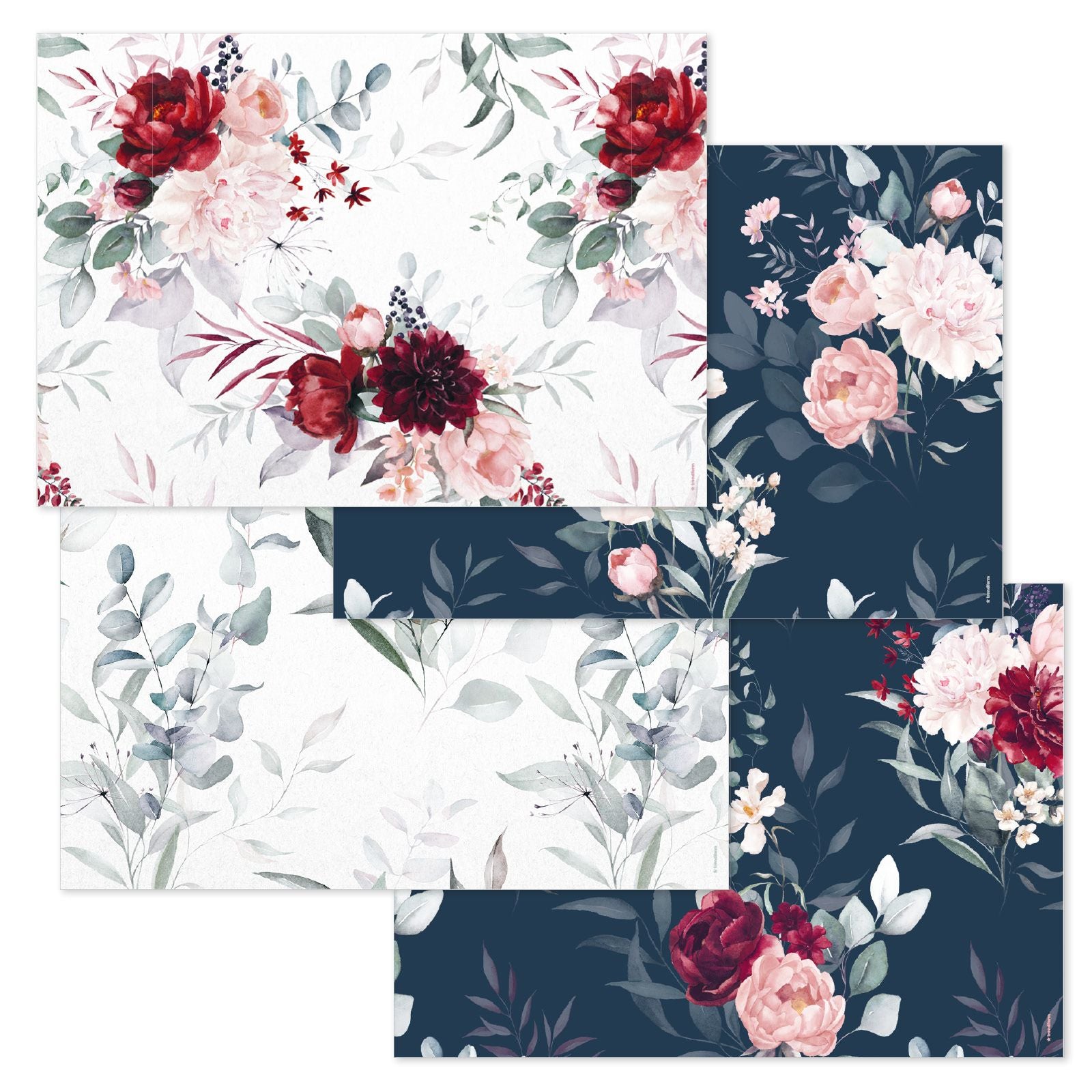 Trendform Tischset – 29,7×42 cm, 6er-Pack, Papier, Mehrfarbig, Blume, FSC