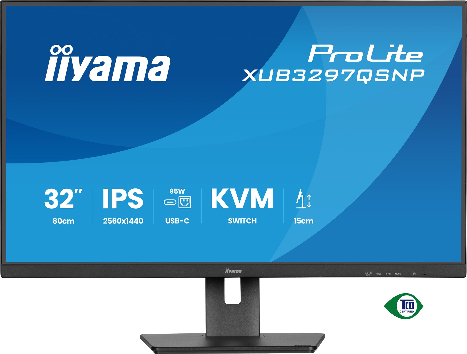 iiyama ProLite XUB3297QSNP-B1 – Monitor, 32" 2560 × 1440 (WQHD), IPS, 350 cd/m²