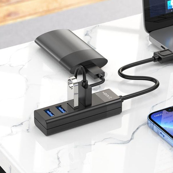ONIT F00836 USB-Hub – USB 3.0, 4× USB-A, für Windows/Mac/Linux