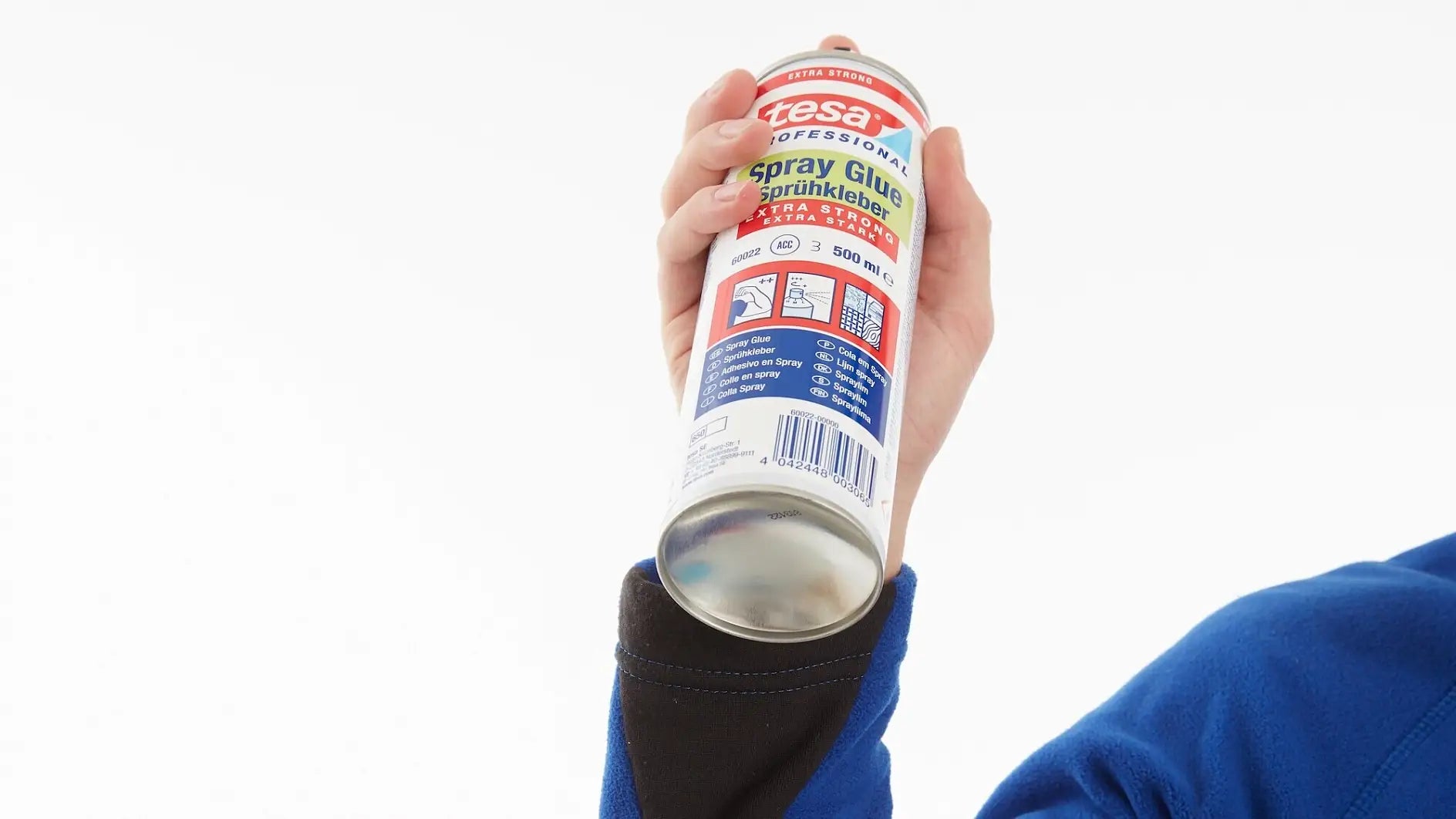 Tesa Sprühkleber extra stark – 500 ml, für Gewebe, Pappe, Metall …