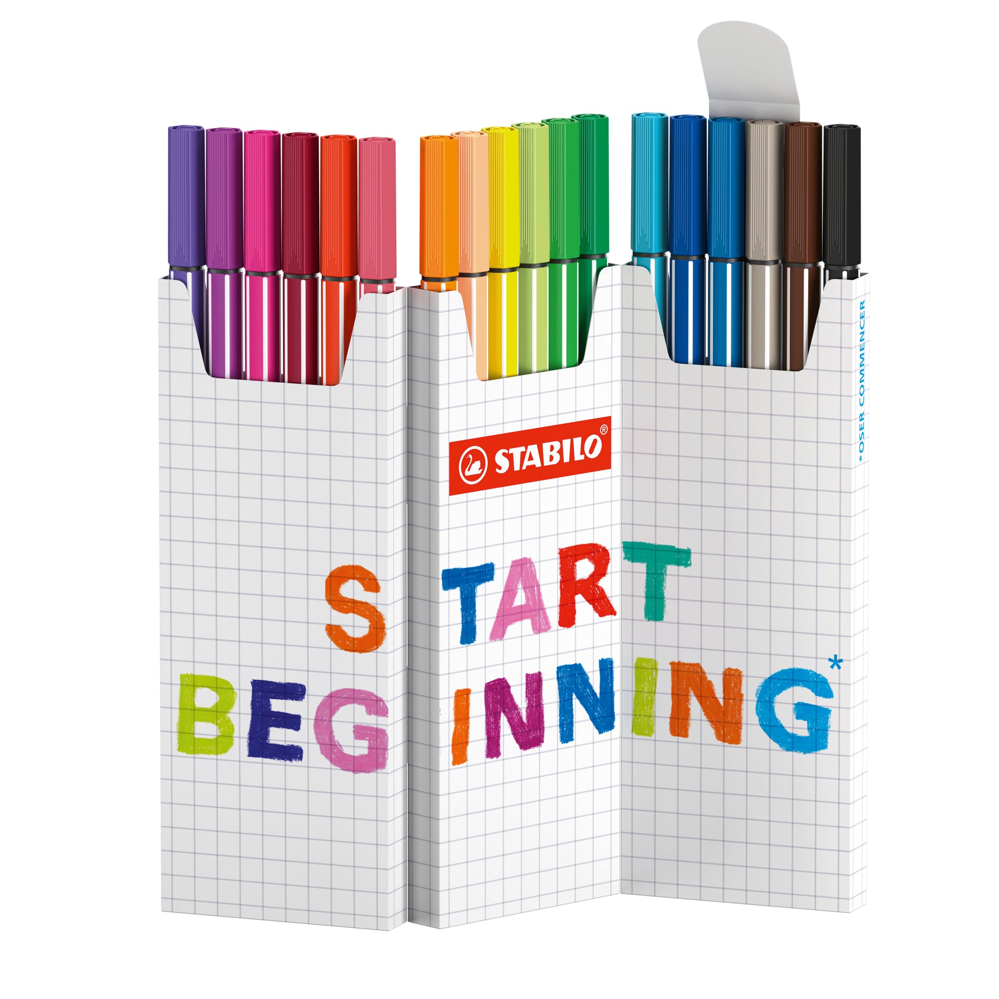 STABILO Pen 68 Filzstifte – Rundspitze, 1 mm, wasservermalbar, 18 Farben