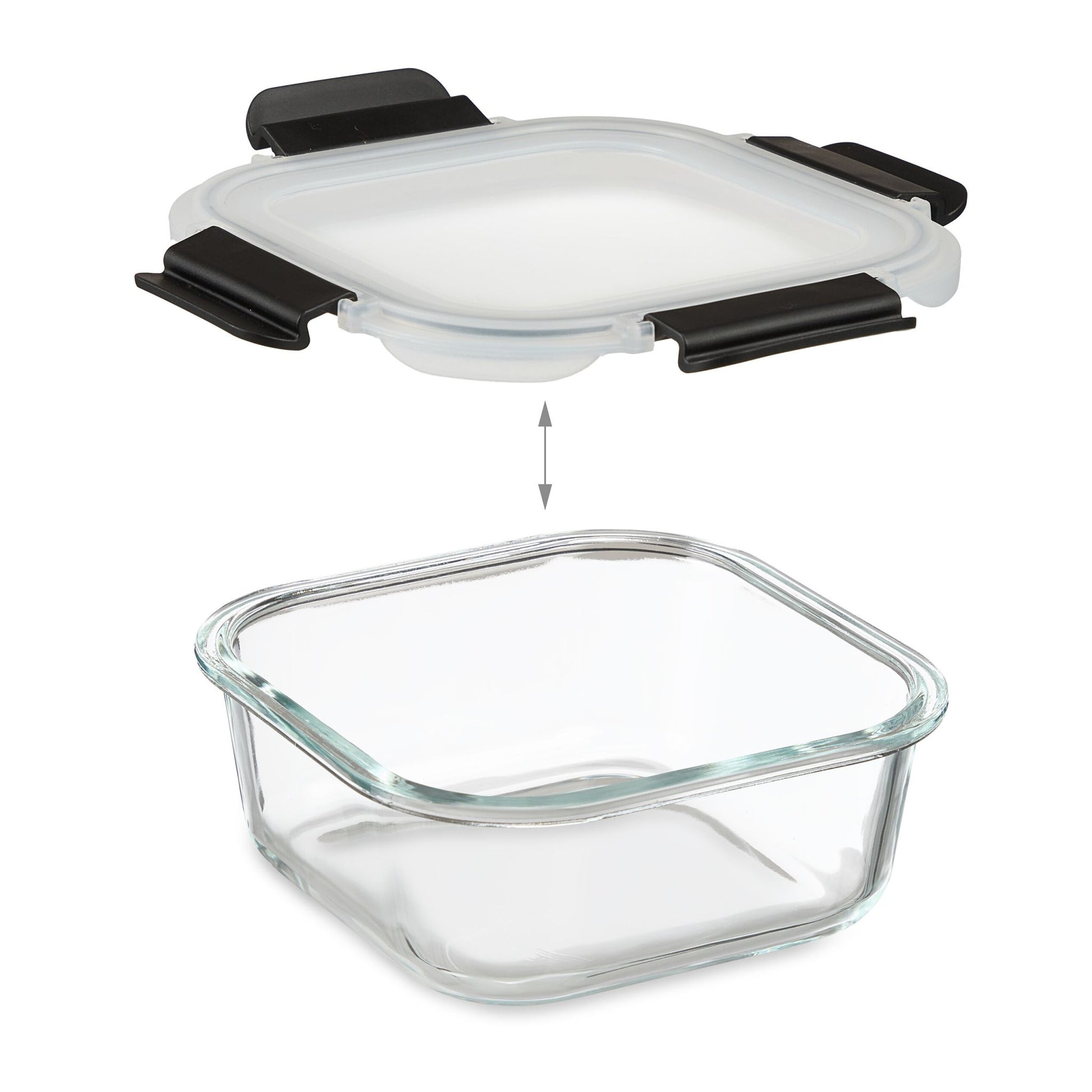 Relaxdays Vorratsdose 3,4 l, Glas (Borosilikat), 12 Stk., Schwarz/Transparent