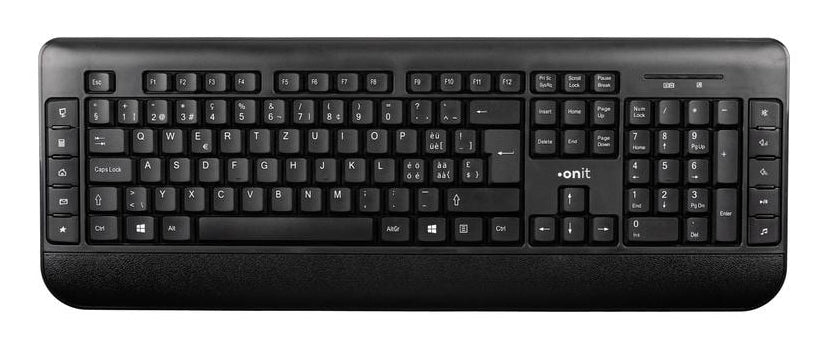 ONIT Tastatur-Maus-Set – 2,4 GHz USB-A (Empfänger) – QWERTZ (CH) – Schwarz