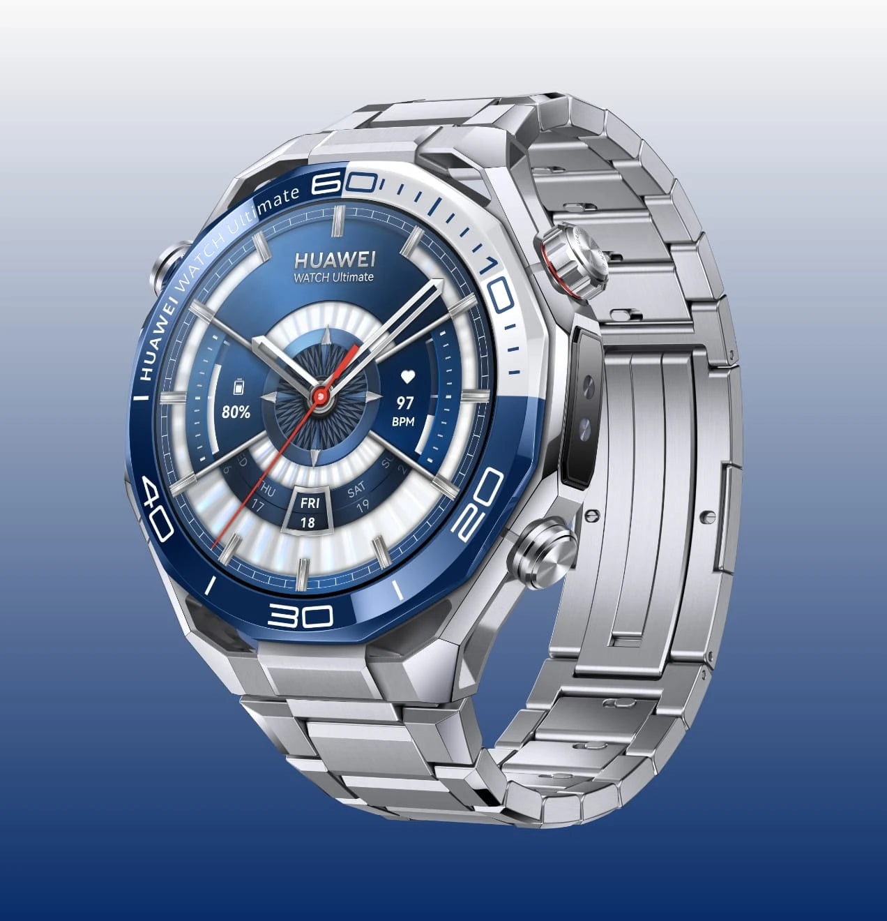 Huawei Ultimate 2 – Smartwatch – 38,1 mm, 1,5", WLAN, GPS, LTPO Hybrid, 466×466 px, Blau