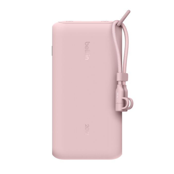 Belkin Powerbank 20000 mAh, PD 20 W, mit Display, Pink