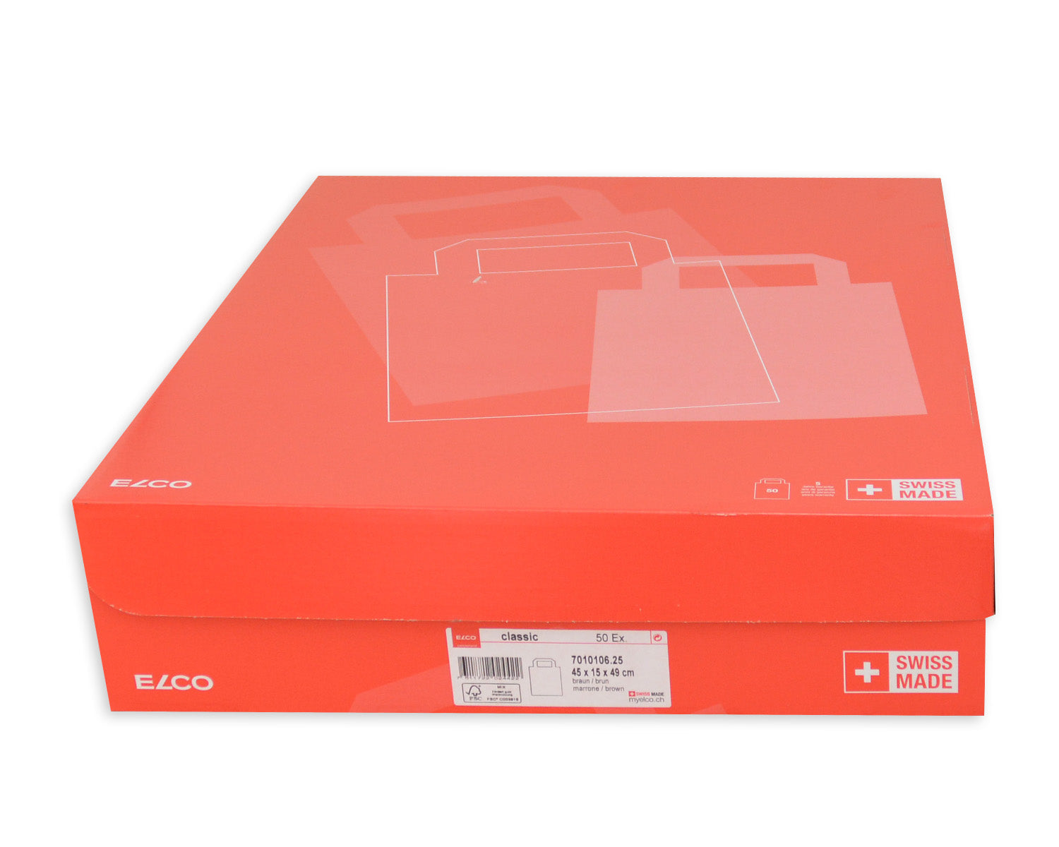 Elco Tragetasche, Braun – 450 × 490 × 150 mm – 50 Stk.