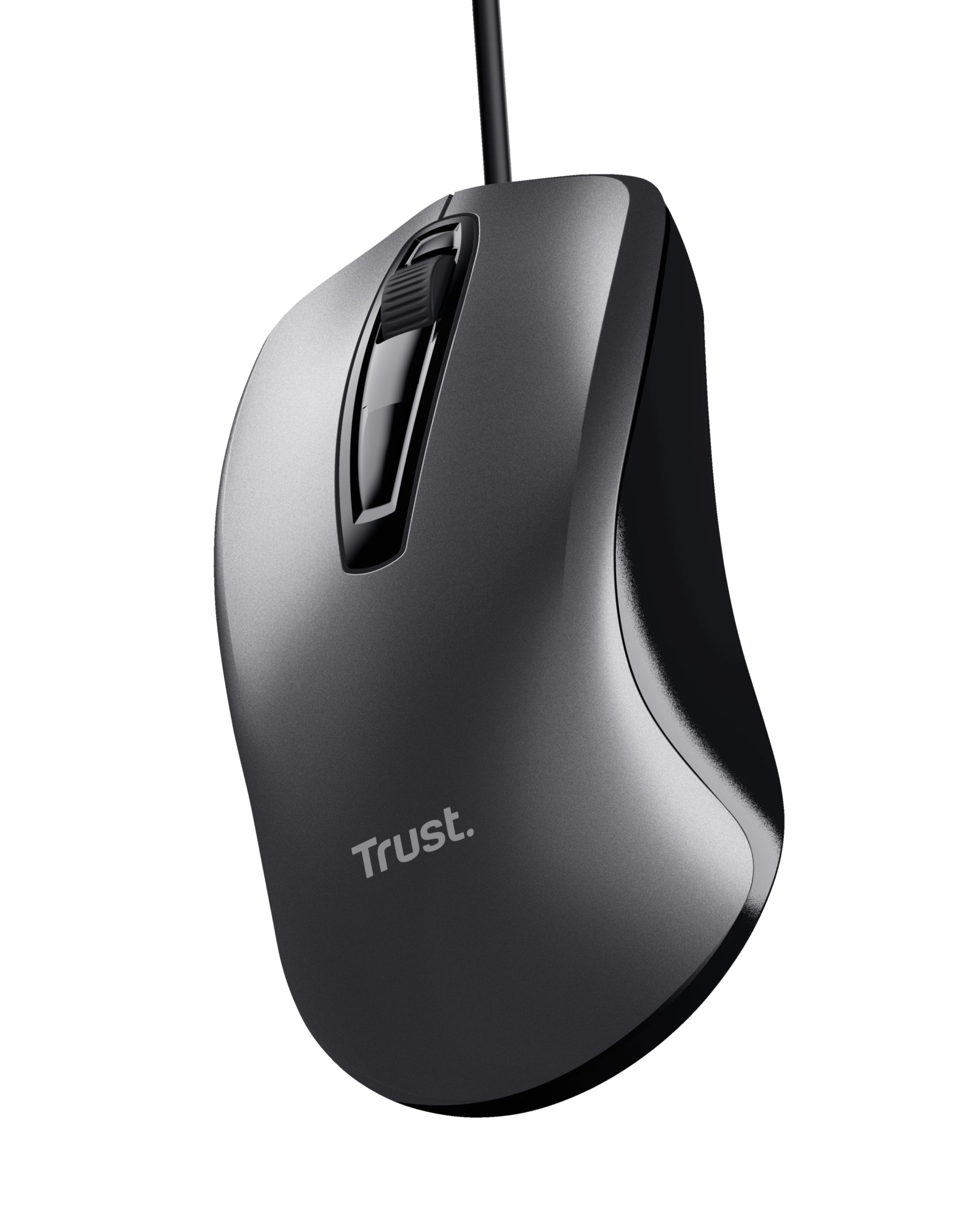 Trust Carve – Maus – Kabelgebunden (USB‑A), 1200 DPI, beidhändig, Schwarz