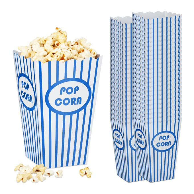 Relaxdays Fingerfood-Schale, Papier/Karton, rechteckig – 160 × 105 × 105 mm – Blau/Weiss – 48 Stk.