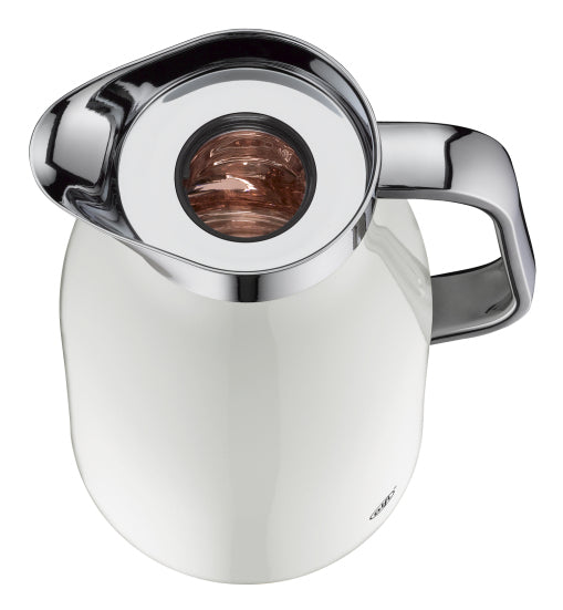 Alfi Thermoskanne Skyline – 1,5 l, H 30,5 cm, Edelstahl, Weiss matt, mit Deckel, Warmhaltezeit 12 h