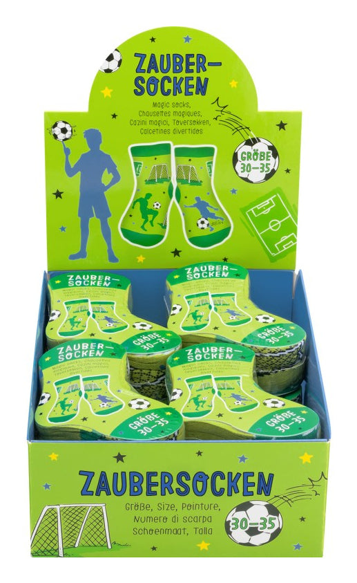 Sheepworld Zaubersocken Fussball Socken – Grösse 30–35, Grün, 73% Baumwolle/21% Polyester/4% Nylon/2% Elasthan
