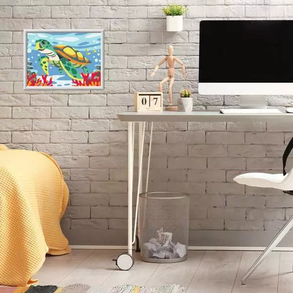 Ravensburger CreArt – Malen-nach-Zahlen-Set – Meeresschildkröte – 15 Farben – ab 9 Jahren
