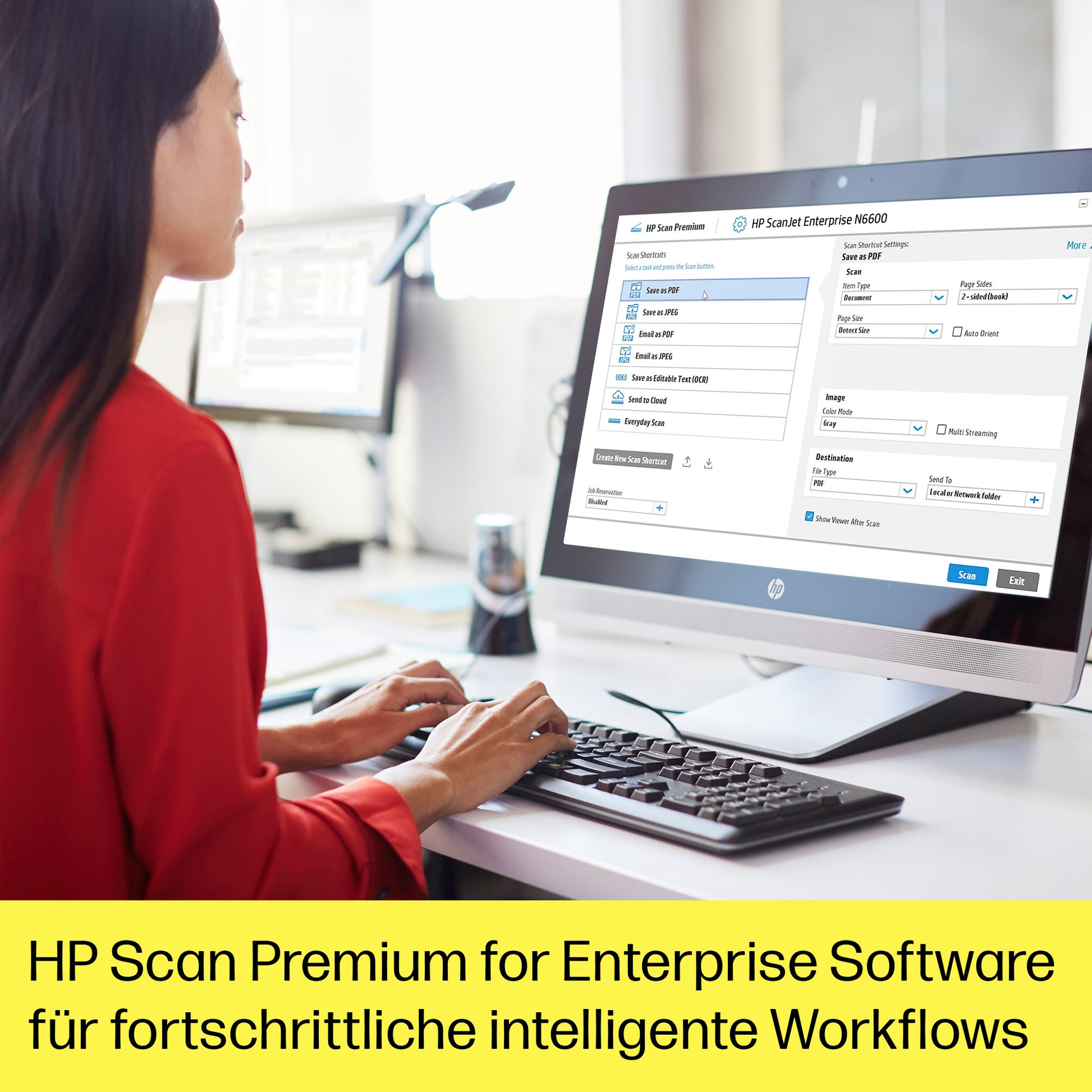 HP Scanjet Enterprise Flow N6600 – Flachbettscanner mit ADF, Legal, Duplex, 1200 dpi, ADF 100 Blatt