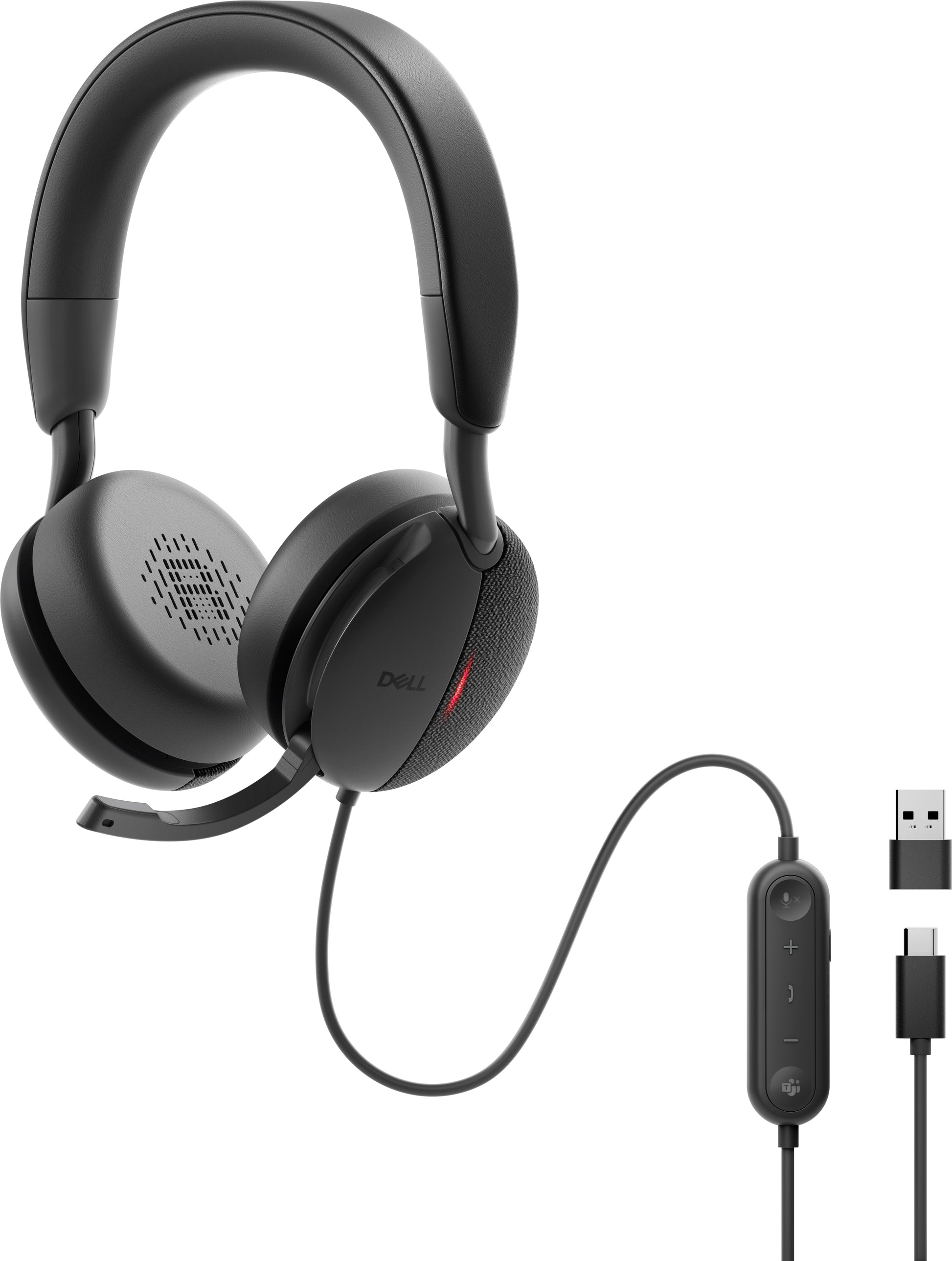 DELL WH5024 – Duo Headset On-Ear – USB-C, ANC – Schwarz – für Microsoft Teams/Zoom