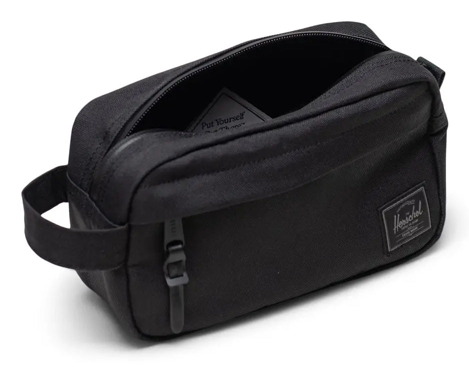 Herschel Kulturbeutel Chapter Small Travel Kit – wasserfest, recycelt – 3 l – schwarz, Polyester