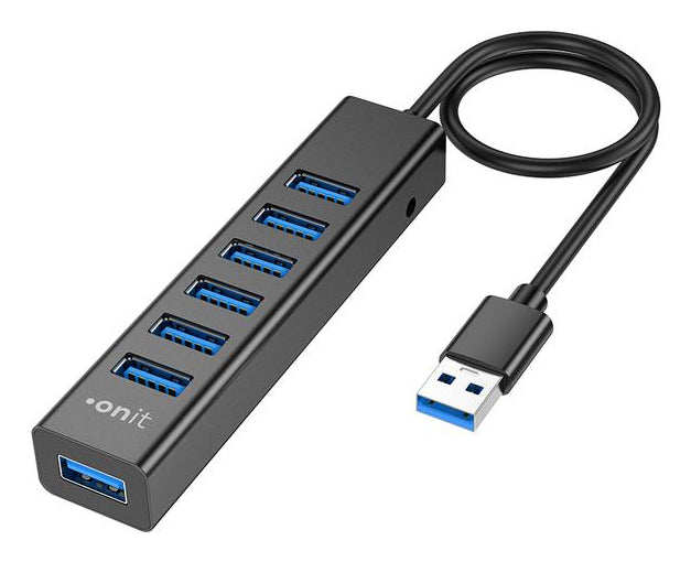 ONIT F01256 USB-Hub – 7× USB-A, 15 W PD, für Windows/Mac/ChromeOS