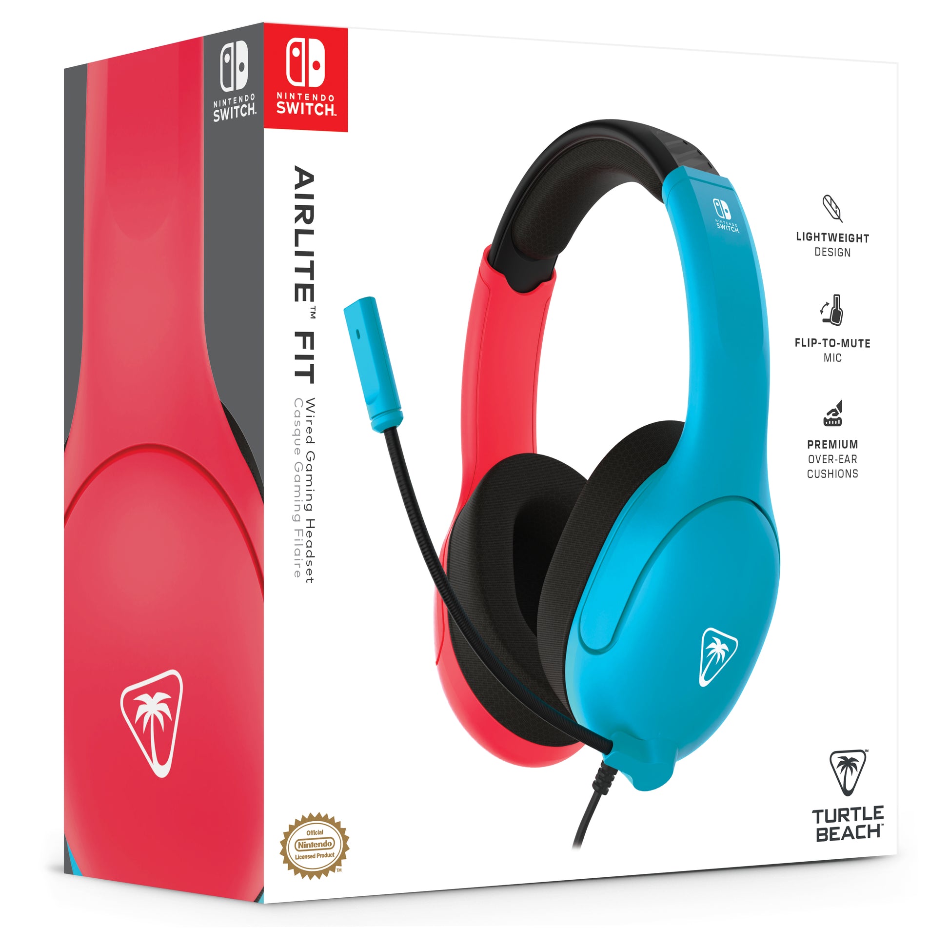 Turtle Beach Airlite Fit Gaming-Headset – Over-Ear, Kabelgebunden, 3,5 mm Klinke, für Nintendo Switch-Familie, Schwarz