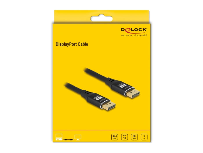 DeLOCK DisplayPort Kabel DP 1.4 8K 60 Hz – 3 m