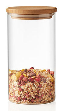 Montana Vorratsdose 1 l, Ø 10 × 20 cm, Glas/Kork, Transparent