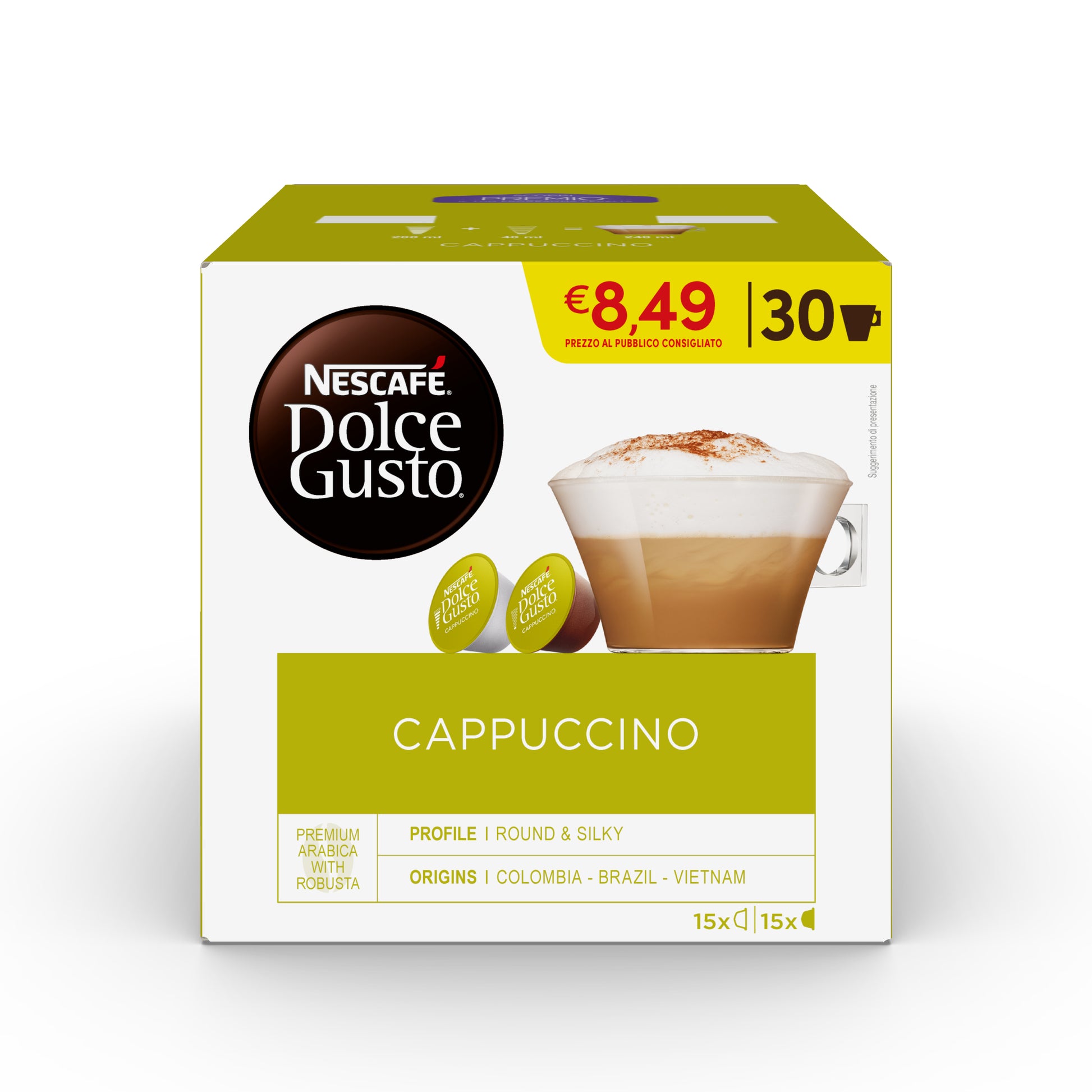 Nescafé Dolce Gusto Kaffeekapseln Cappuccino – für Dolce Gusto – 30 Kapseln