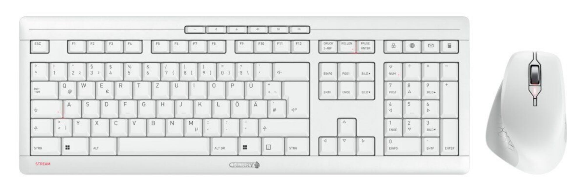 CHERRY Tastatur, kabellos (2,4 GHz), DE-Layout (DE), Fullsize (mit Ziffernblock) – für Windows
