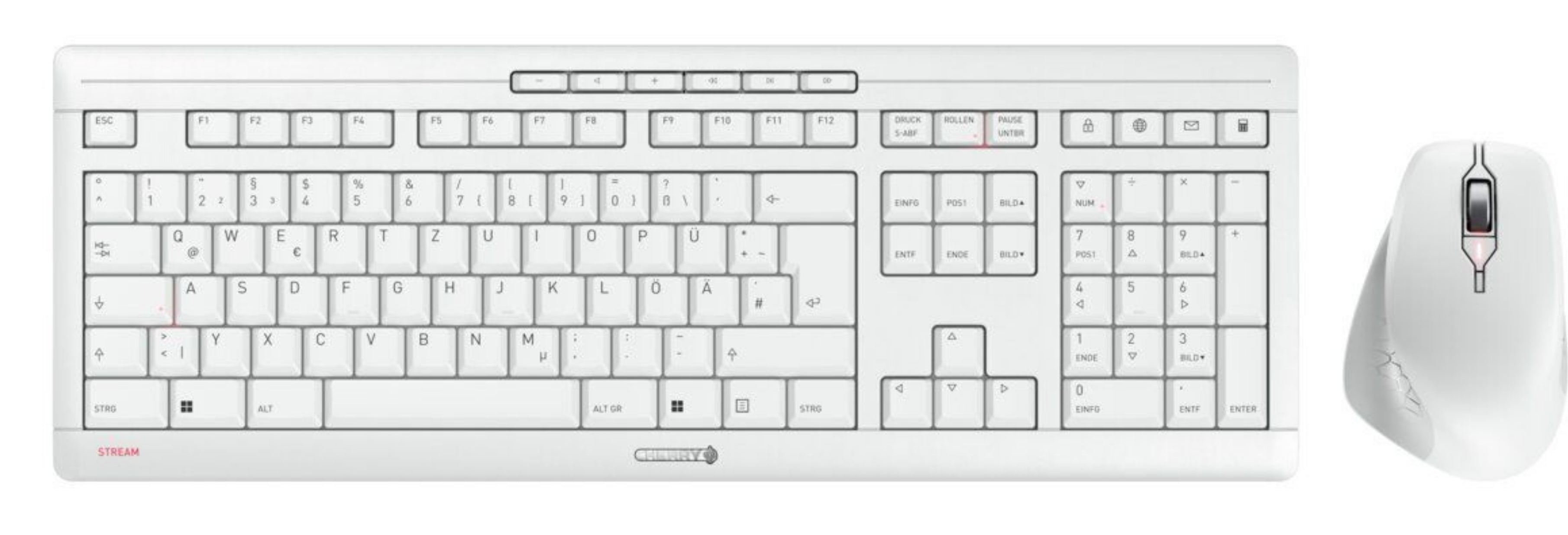 CHERRY Tastatur, kabellos (2,4 GHz), DE-Layout (DE), Fullsize (mit Ziffernblock) – für Windows
