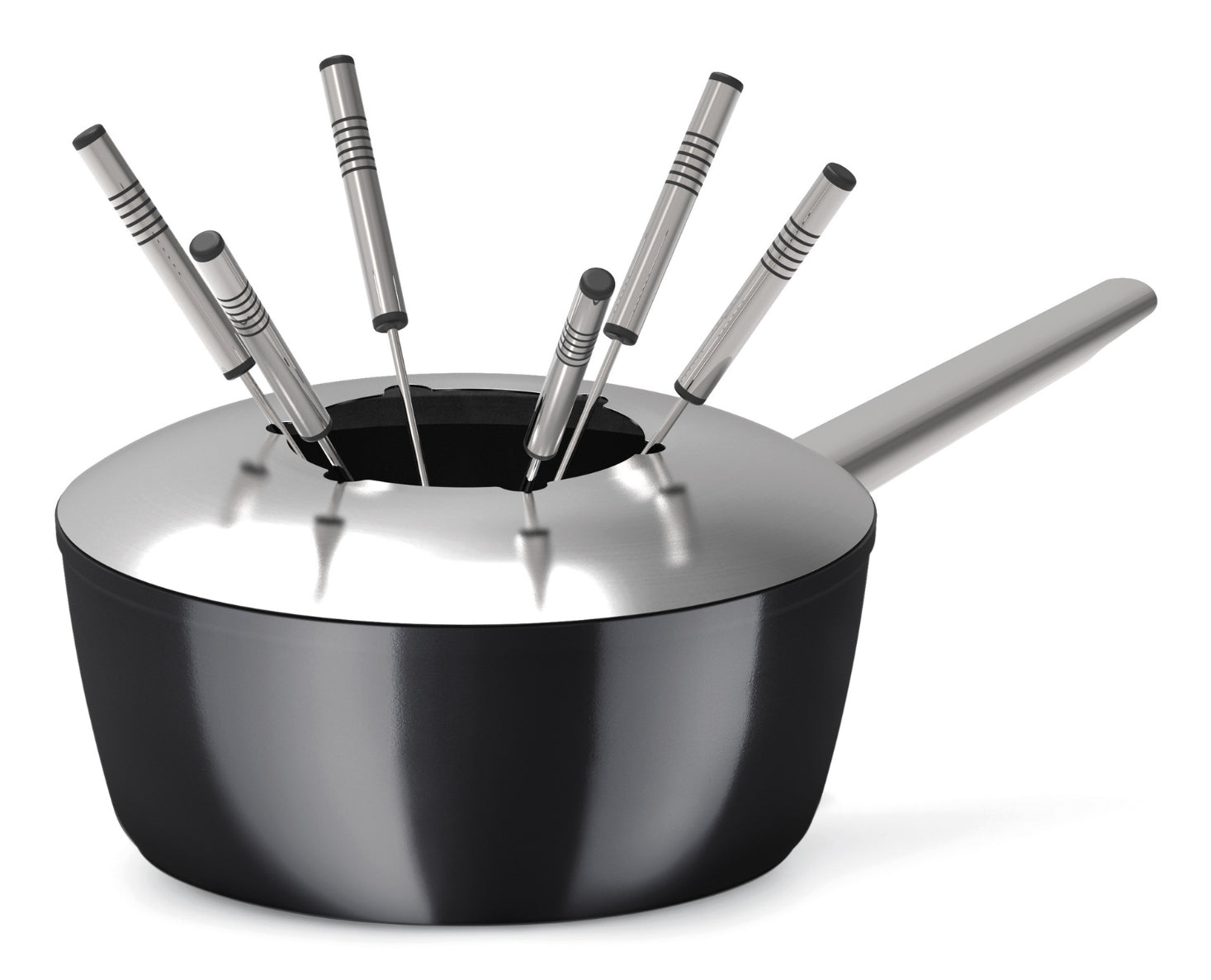 Koenig Fondue-Set One for all – Aluminium, 2 l, 6 Personen – schwarz/Edelstahl