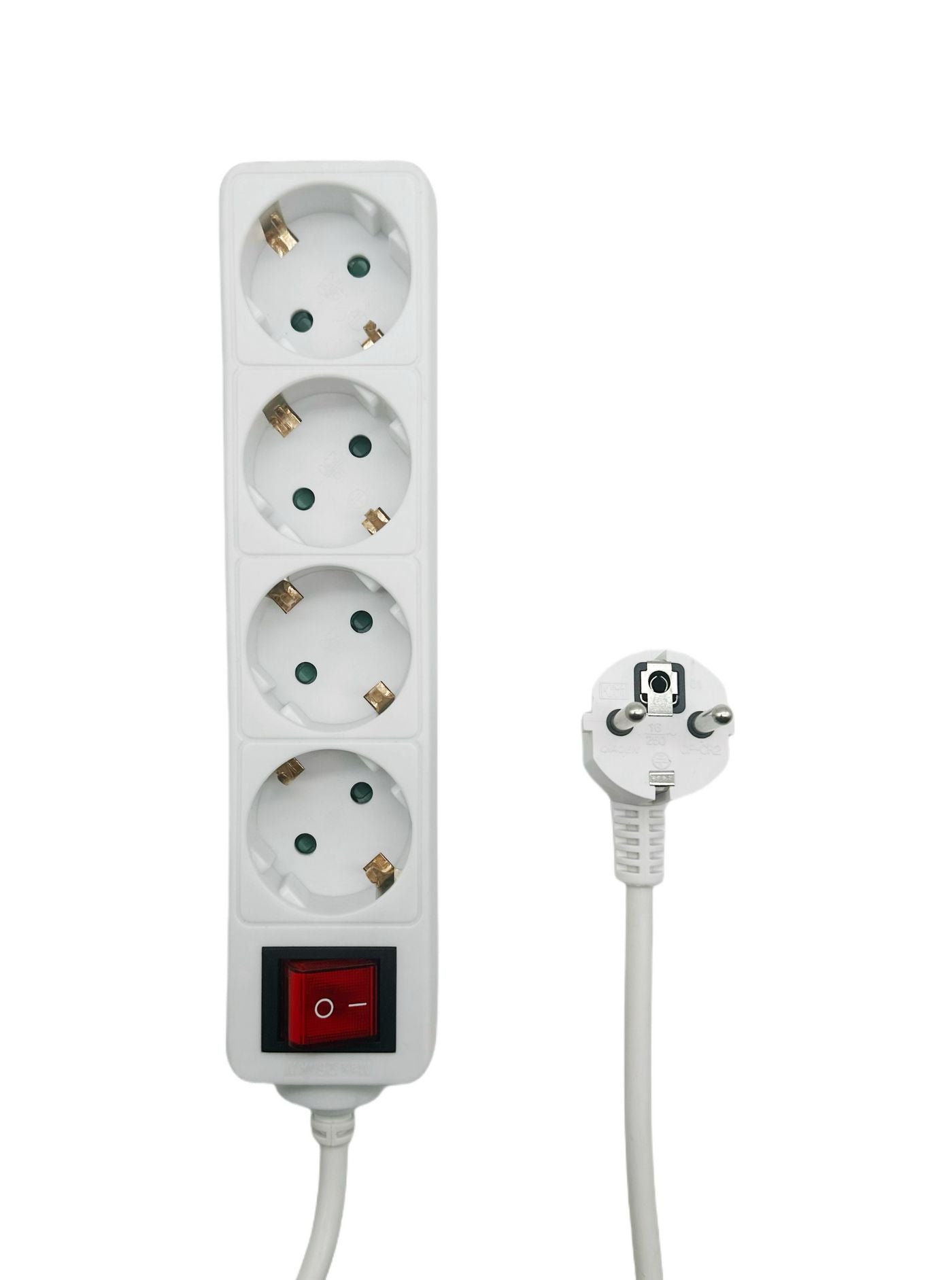 Microconnect MC-GRU0045WS Steckdosenleiste – 4× Schuko (Typ F), 5 m, mit Schalter, Kindersicherung, weiss