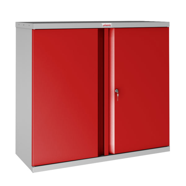 Phoenix Safe Co. SCL0891 – Aktenschrank, abschliessbar, Stahl, 915 × 370 × 830 mm, grau/rot