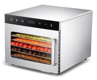 Frohkost Dörrautomat SS-06H – 6 Einschübe, 500 W, 30–90 °C, Timer 72 h – Edelstahl/Silber