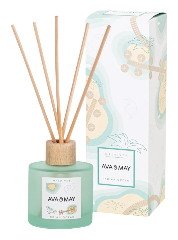 AVA & MAY Duftstäbchen Malediven – Beige, Grün, Weiss, Holz