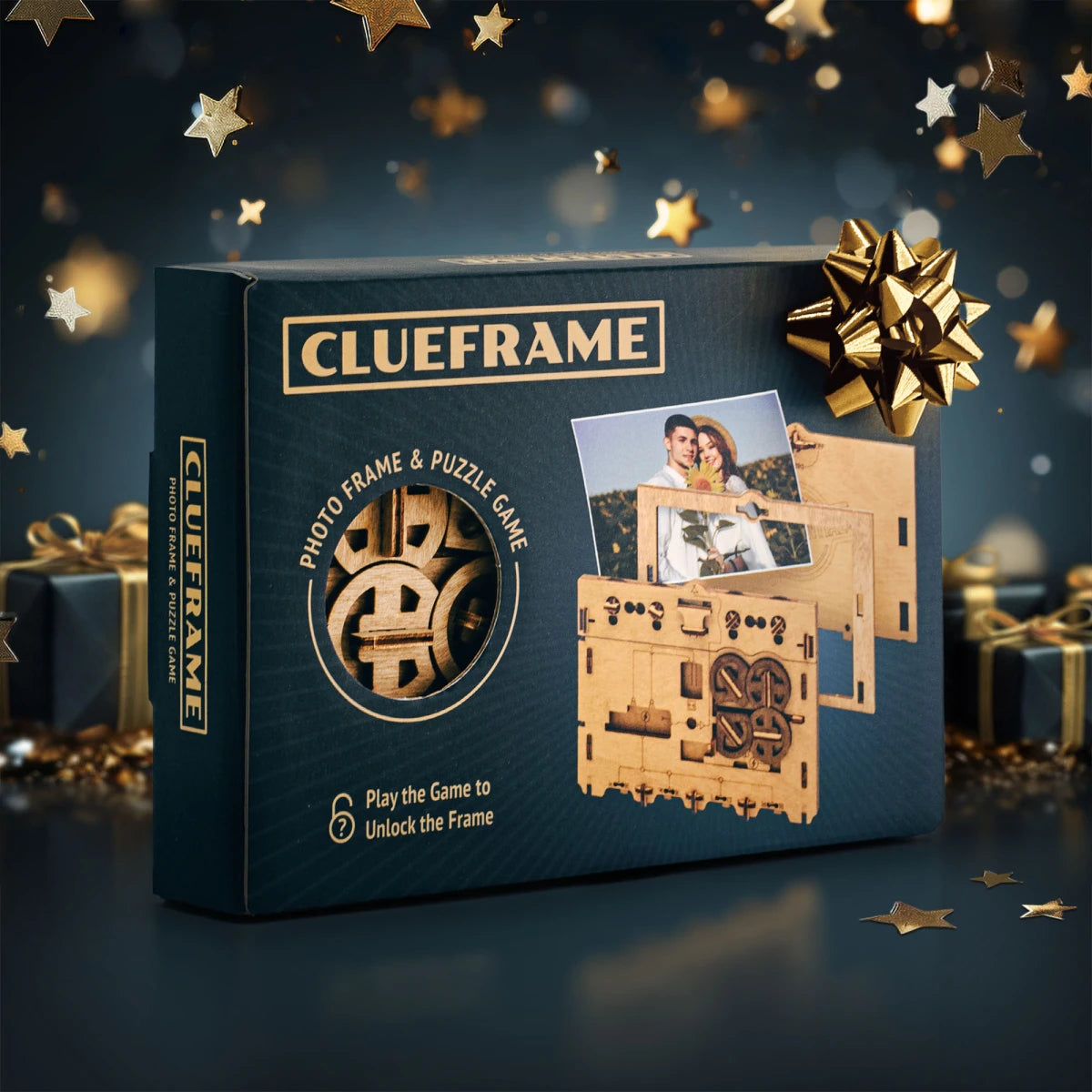 iDventure ClueFrame Bilderrahmen – für 10 × 15 cm – Holz, natur