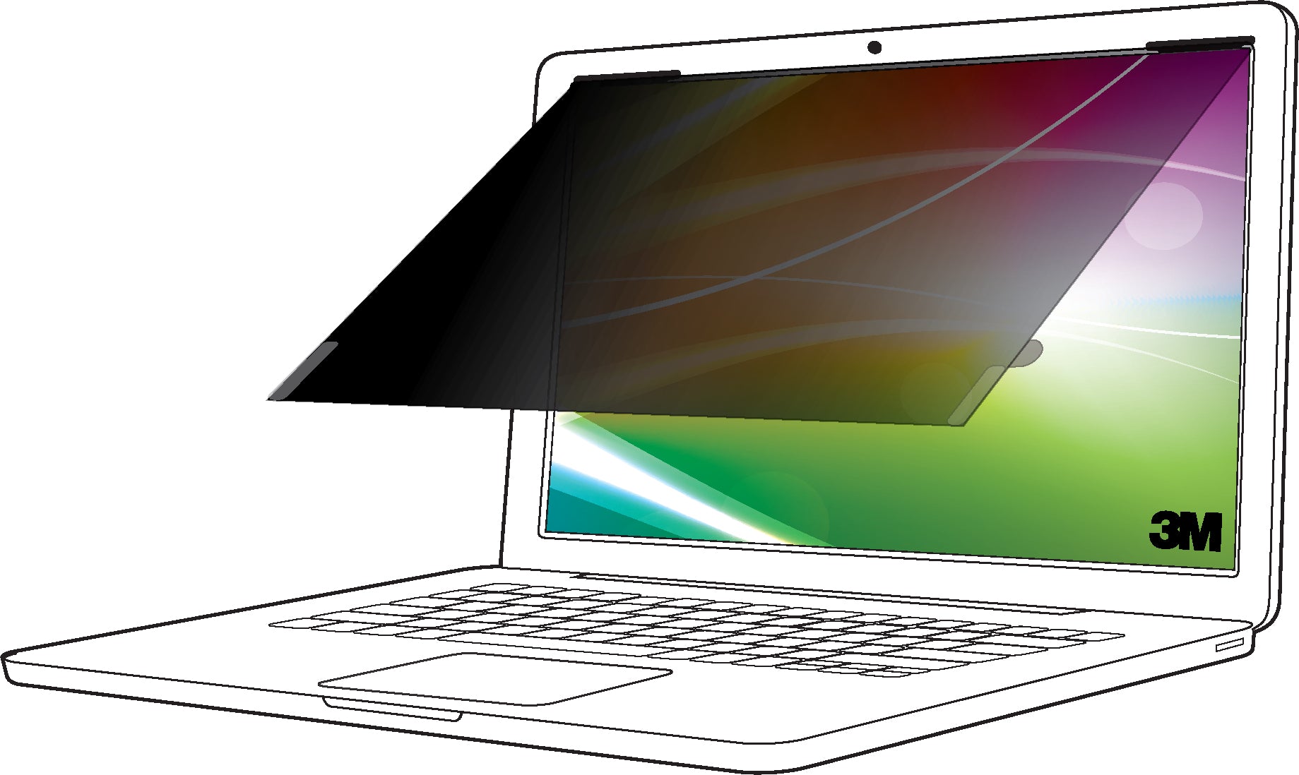 3M Blickschutzfilter mit Flip-Befestigung für Laptop 13,3", 16:9 – 294 × 166 mm