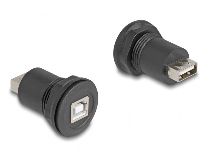 DeLOCK USB-B Einbaubuchse zu USB-A Adapter – USB 2.0 (480 Mbit/s) – Schwarz
