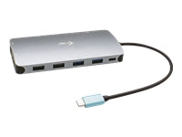 i-tec Metal Nano Dockingstation – USB-C, 2× DP, 1× HDMI, 100 W PD, GbE, für Windows/Mac/Linux