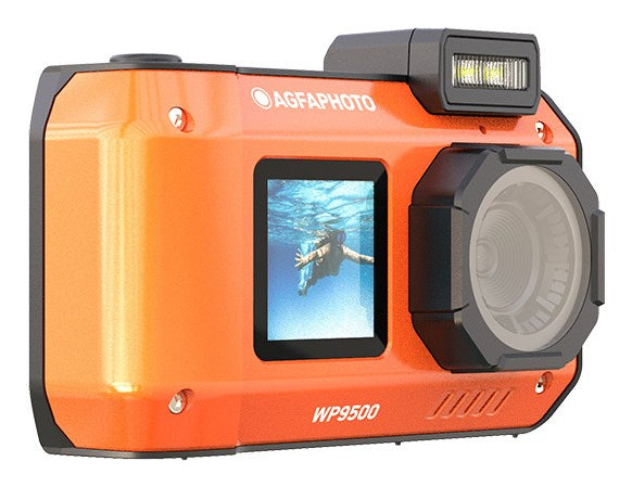 AgfaPhoto Realishot Wp9500 Action – Unterwasserkamera, wasserdicht bis 3 m, 24 MP, 5K, Orange