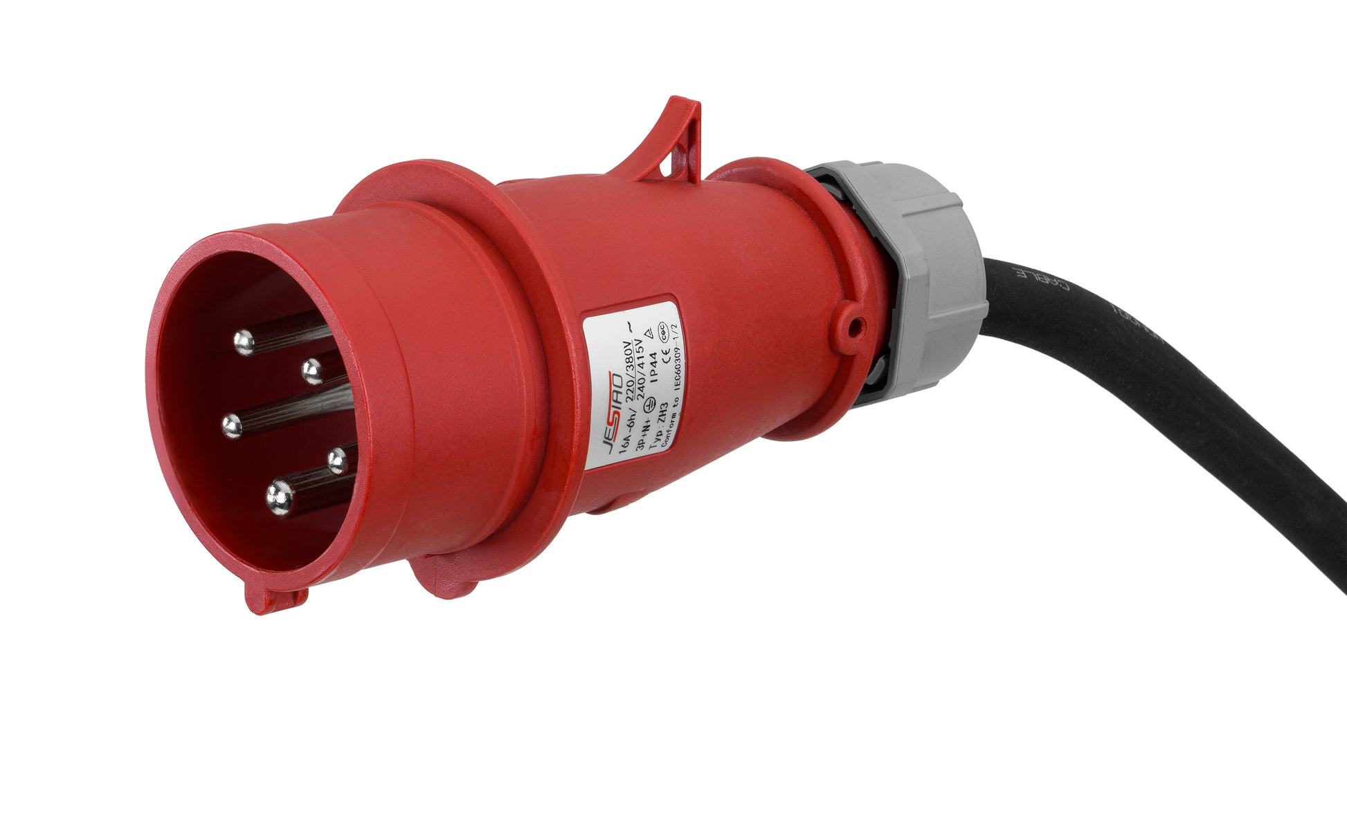 Deltaco Adapterkabel, CEE 16A–Typ 2, 6 m, IP66 – Schwarz