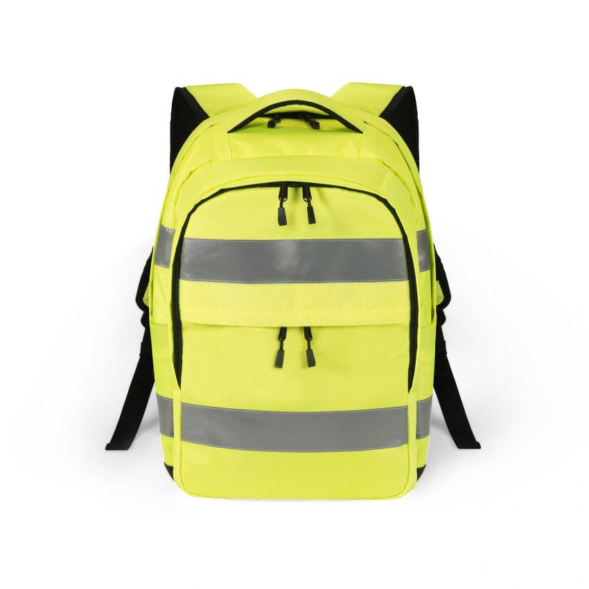 DICOTA HI-VIS P20471-01 – Freizeit-Rucksack – 25 l, rPET, gelb, Reflexstreifen