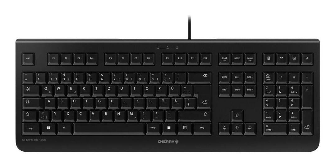 CHERRY KC 1000 – Tastatur, kabelgebunden (USB), FR-Layout (FR), Fullsize (mit Ziffernblock) – für Windows