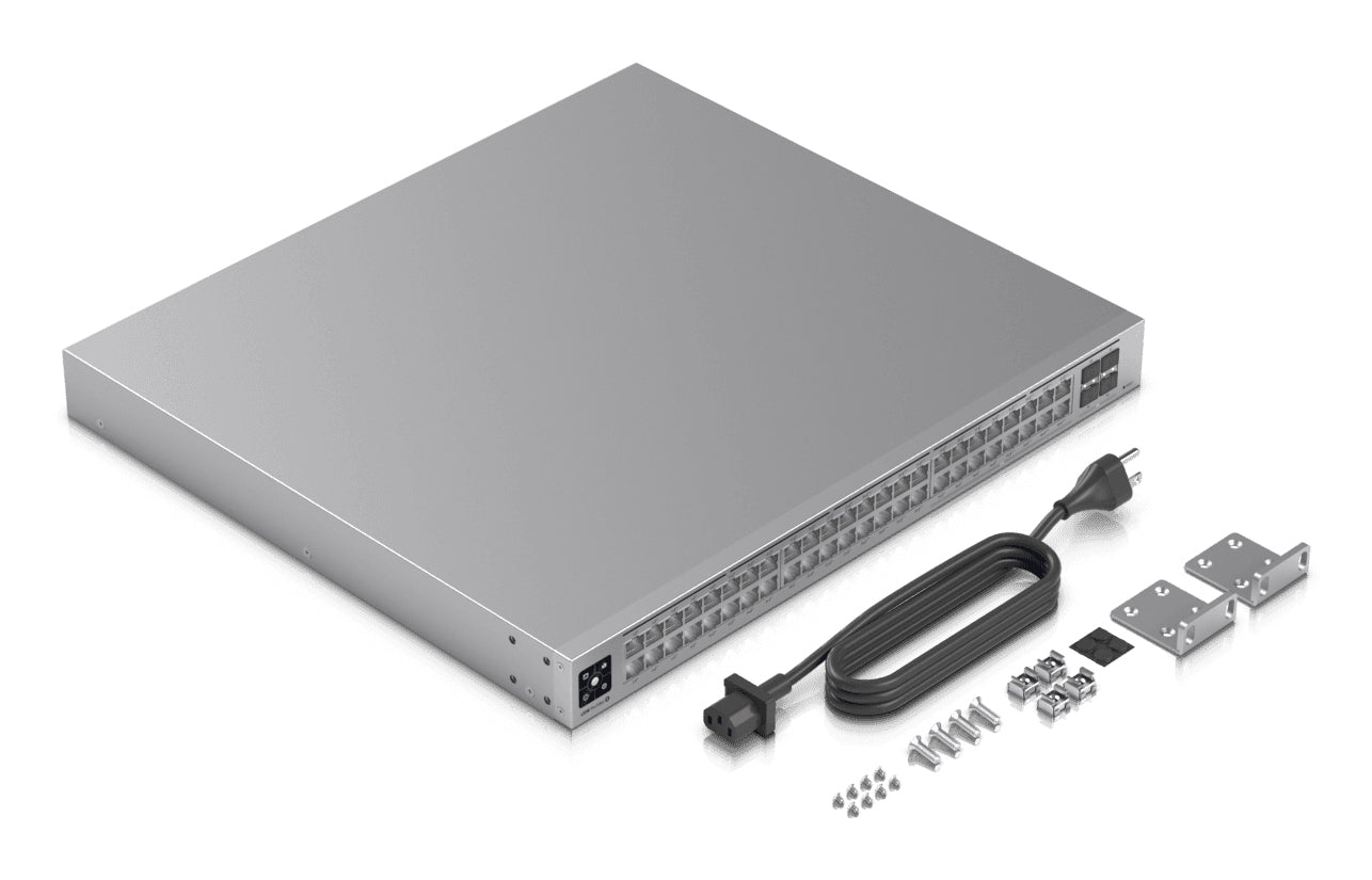 Ubiquiti UniFi Pro Max 48 – Managed Switch – 32×GbE, 16×2.5G, 4×SFP+, L3, PoE+/PoE++ 720 W, 1U, 19" Rack